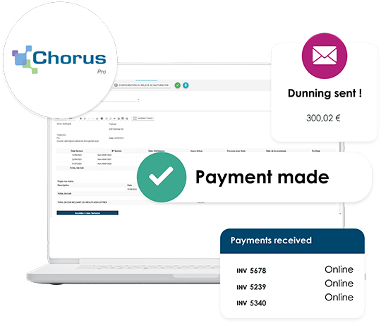 Connecteur Chorus Pro  suivez en temps réel le statut de vos factures directement depuis CashOnTime